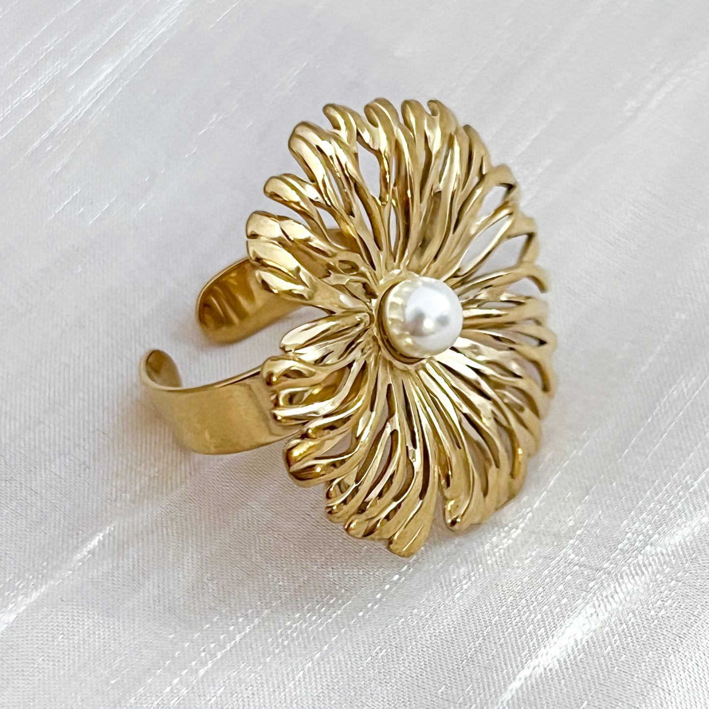 Anillo Marbella flor（ajustable）