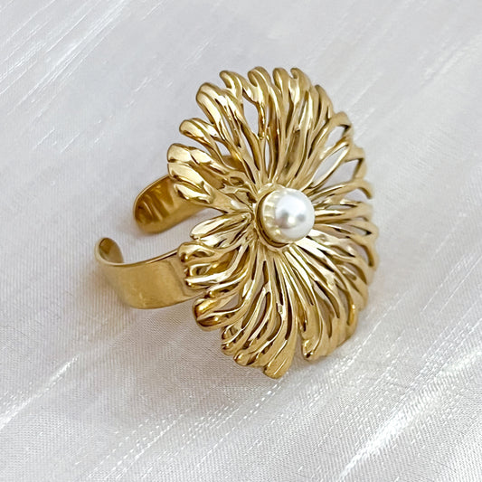 Anillo Marbella flor（ajustable）