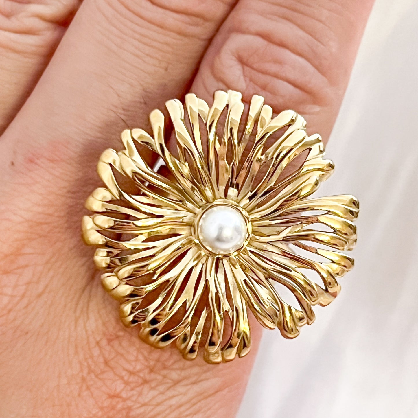 Anillo Marbella flor（ajustable）