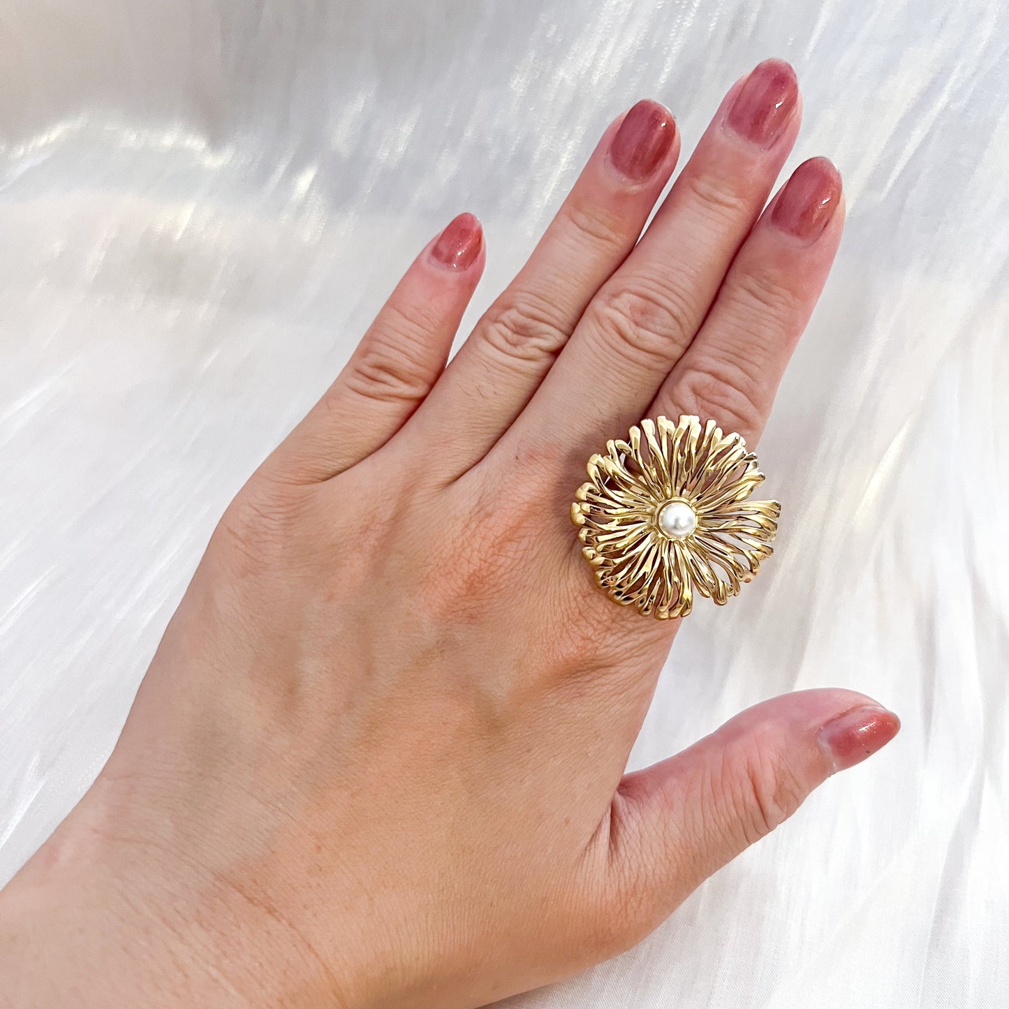 Anillo Marbella flor（ajustable）
