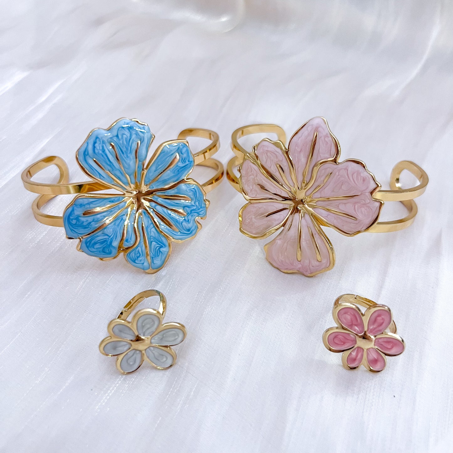 Anillo Mykonos Flor（4colores Ajustable）