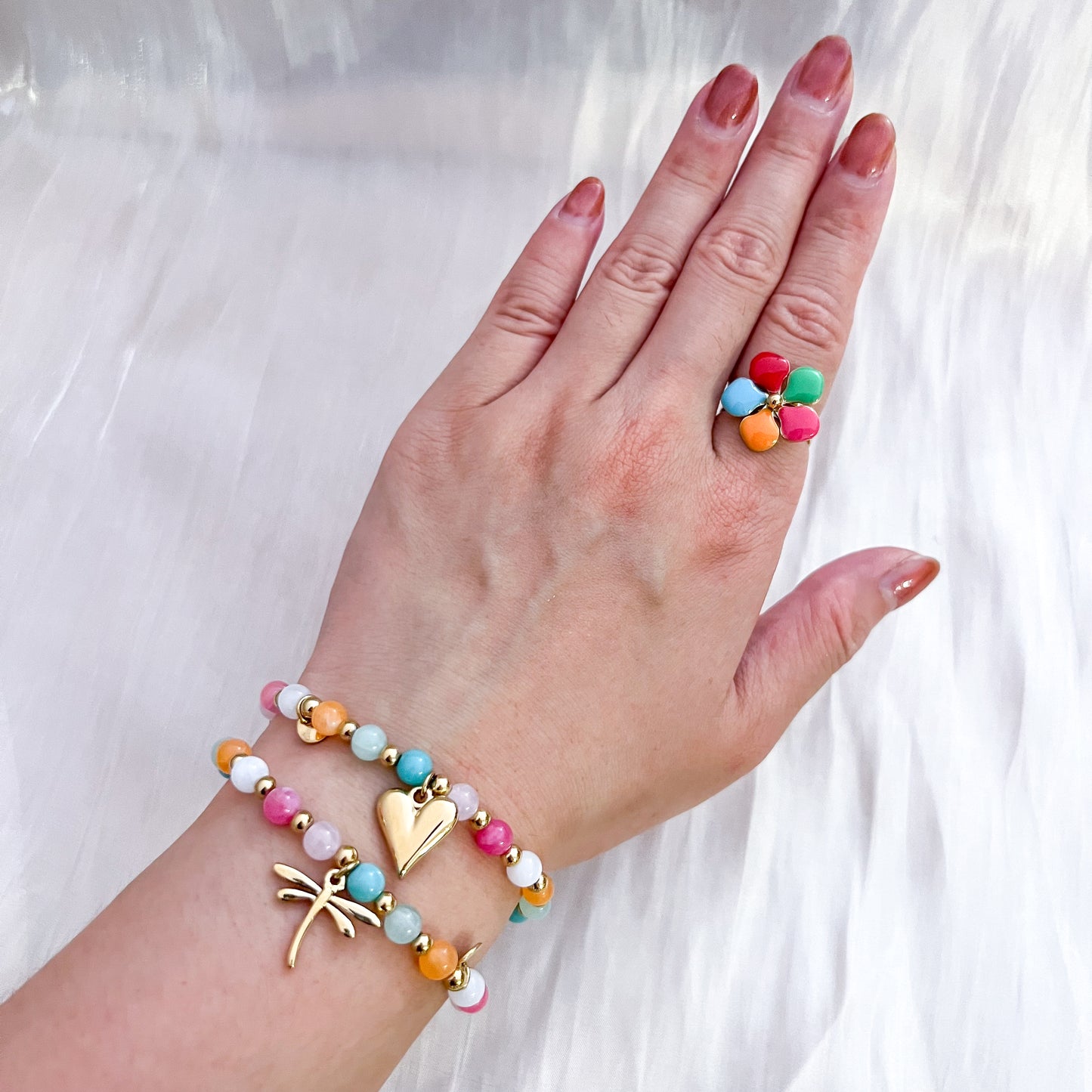Look Cielo Marina ( collar y pulsera (corazón / libélula / moneda)2 colores