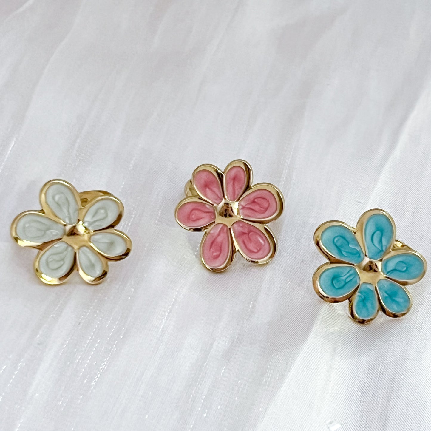 Anillo Mykonos Flor（4colores Ajustable）