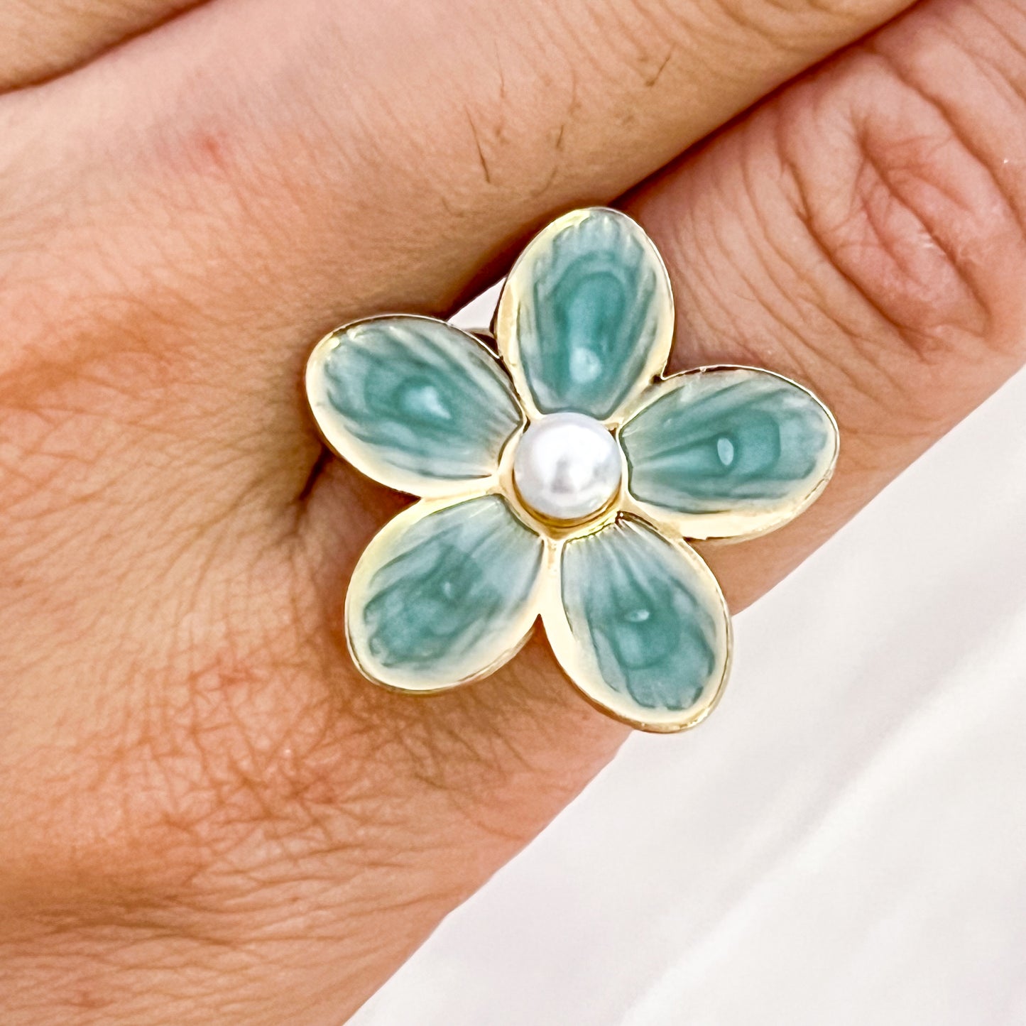 Anillo Mykonos Flor（4colores Ajustable）