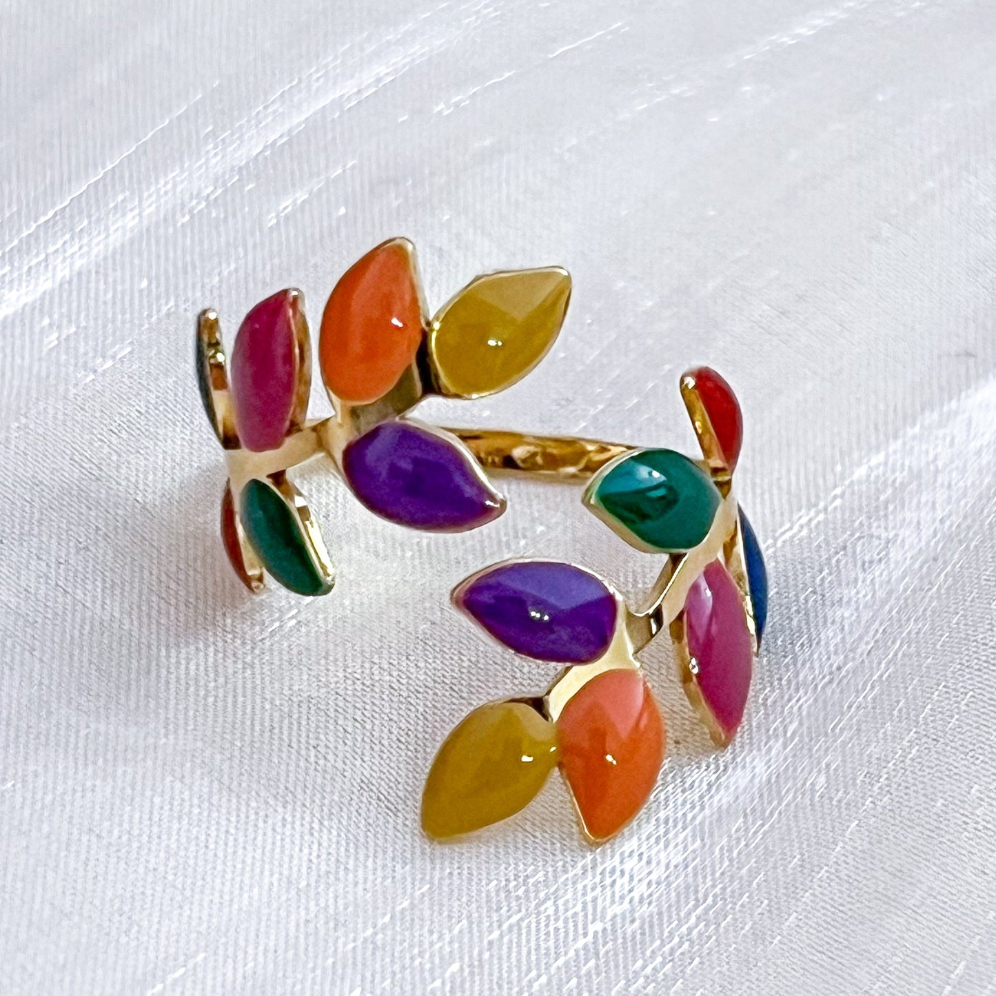Anillo Rainbow Hojas （Multi Ajustable）