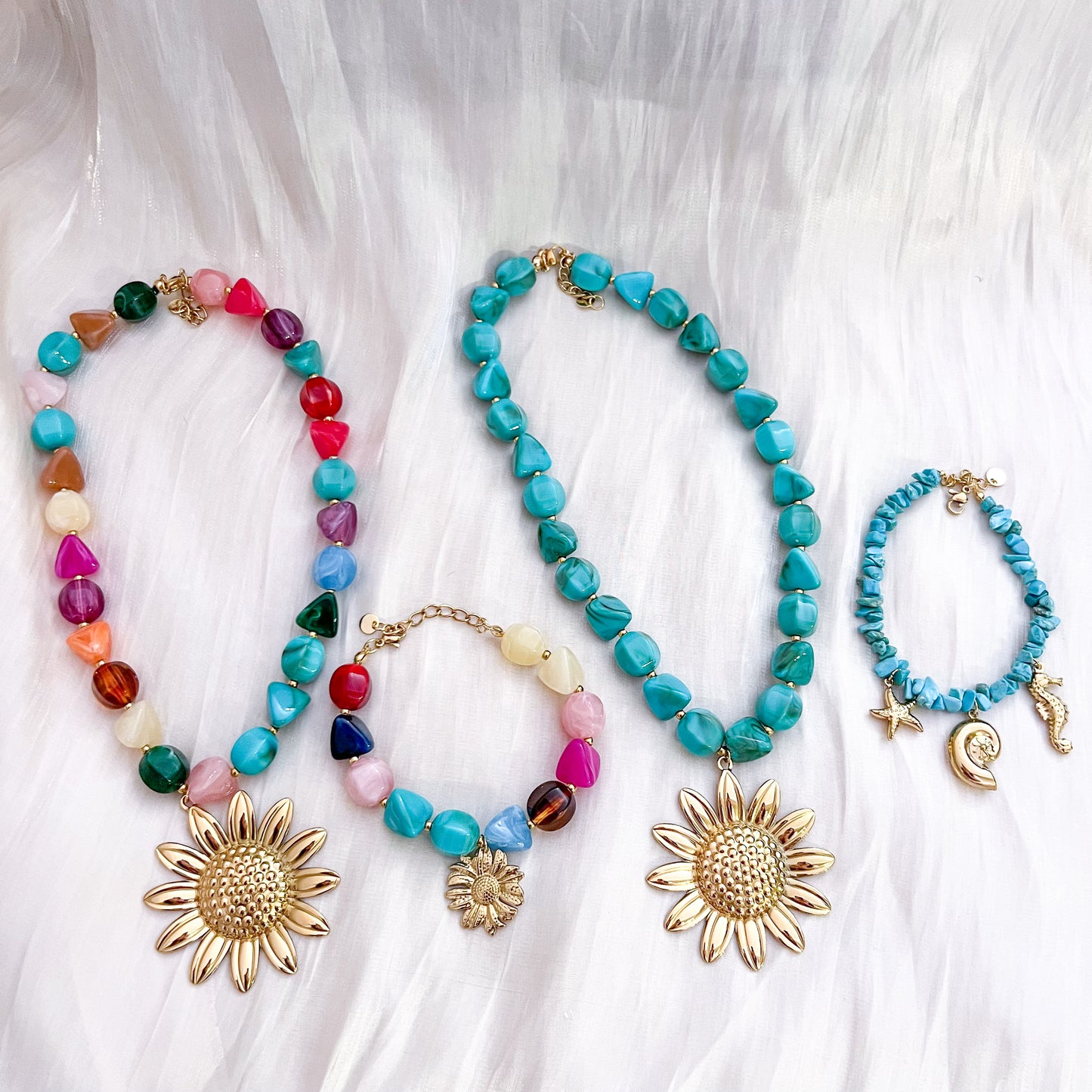 Look Girasol Nice (2 Colores pulsera&collar）