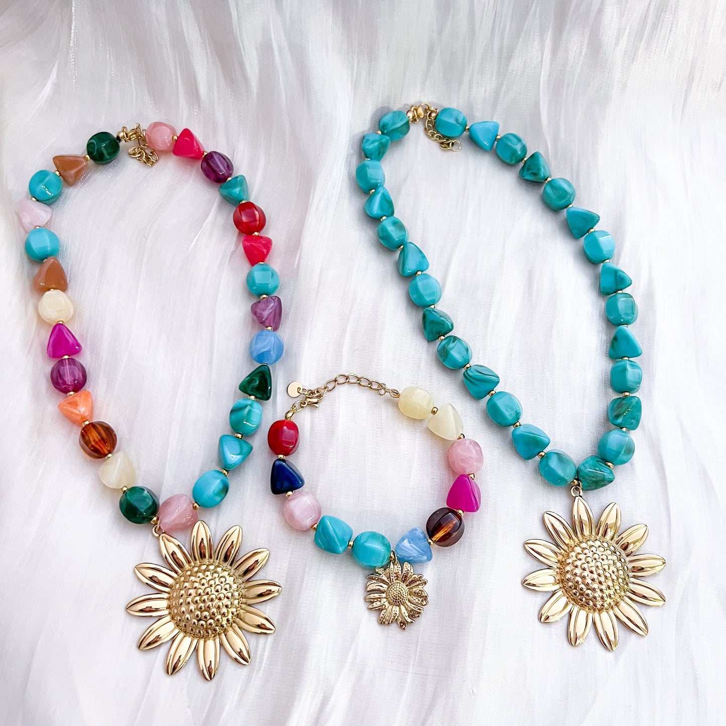 Look Girasol Nice (2 Colores pulsera&collar）