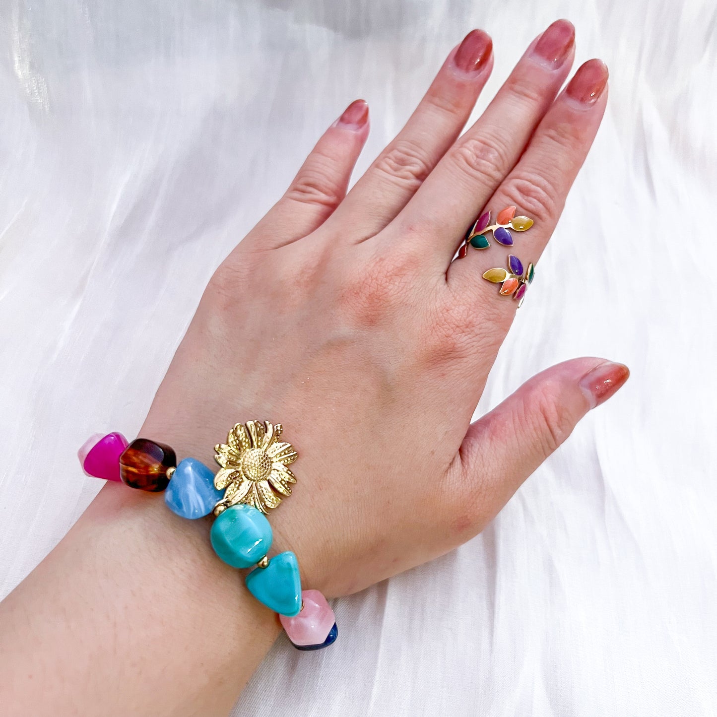 Look Girasol Nice (2 Colores pulsera&collar）