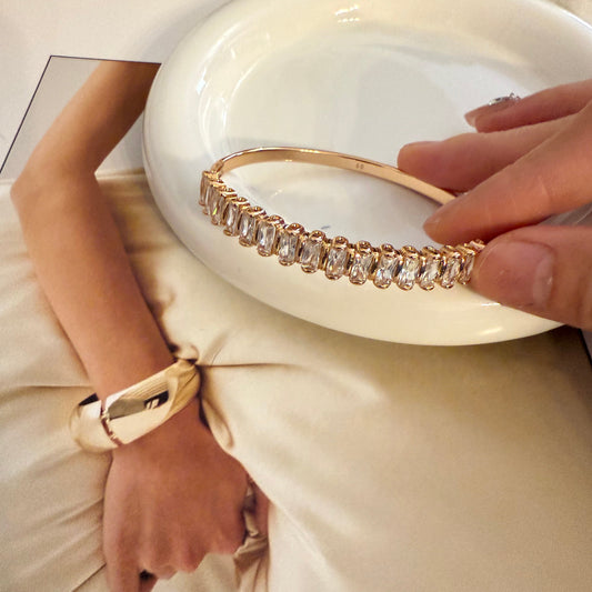 Pulsera rígida de brillos