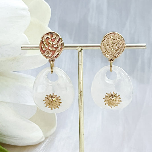 Pendientes Capri Blanco (Flor)