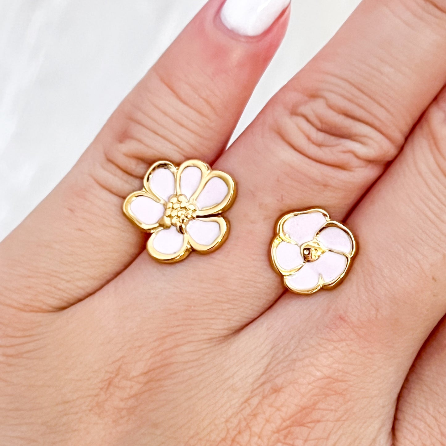 Look Positano Blossom Flor（Pendiente & anillo 2 colores）