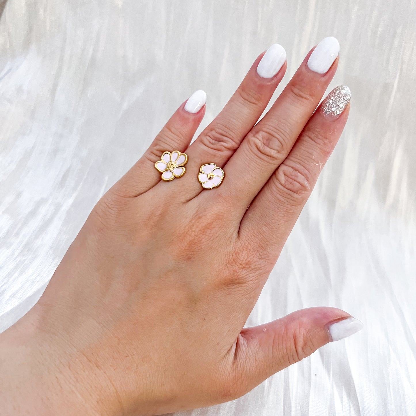 Look Positano Blossom Flor（Pendiente & anillo 2 colores）