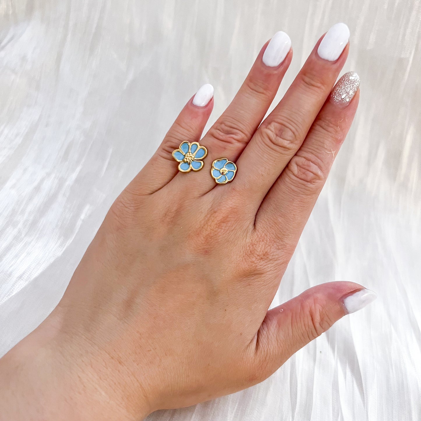 Look Positano Blossom Flor（Pendiente & anillo 2 colores）