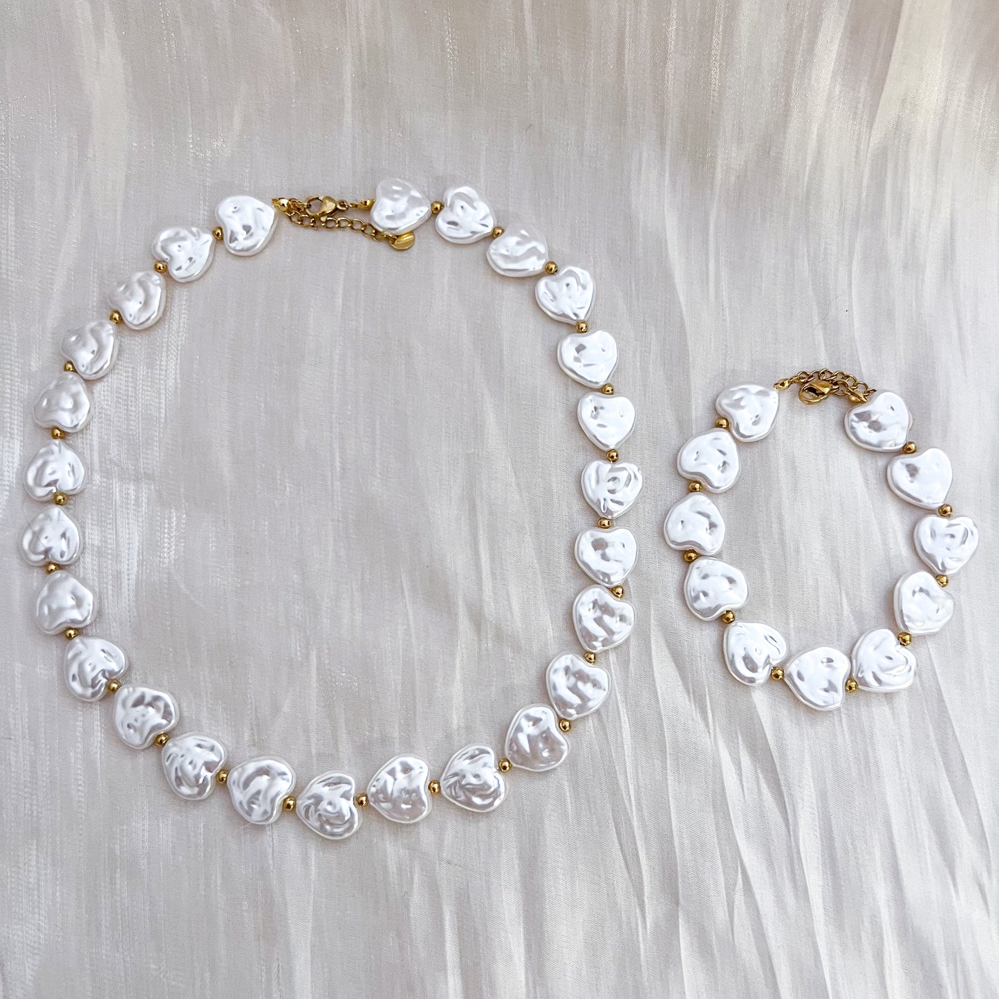 Look Cannes Amour （pulsera&collar 2 estillo corazones）