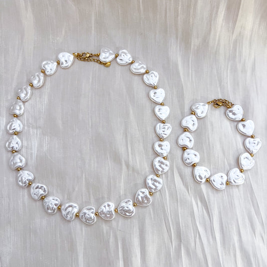 Look Cannes Amour （pulsera&collar 2 estillo corazones）