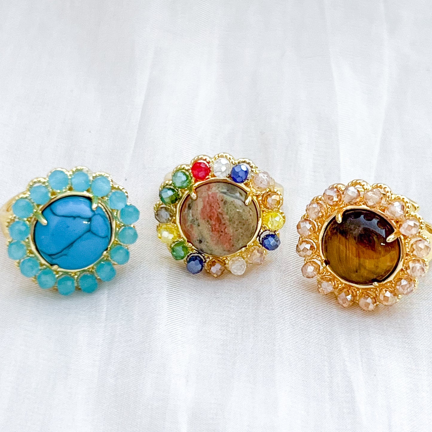 Anillo Aurora Gem Aro （ajustable 3 colores）