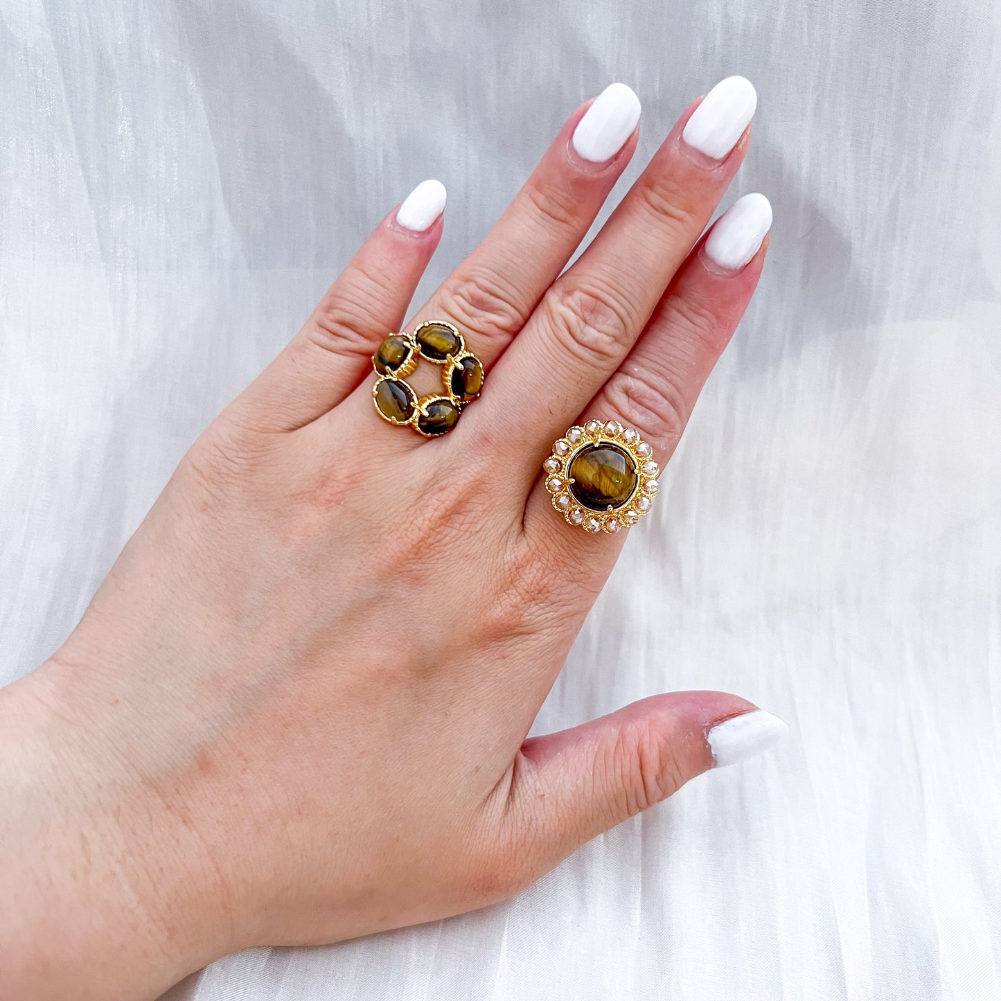 Anillo Aurora Gem Aro （ajustable 3 colores）