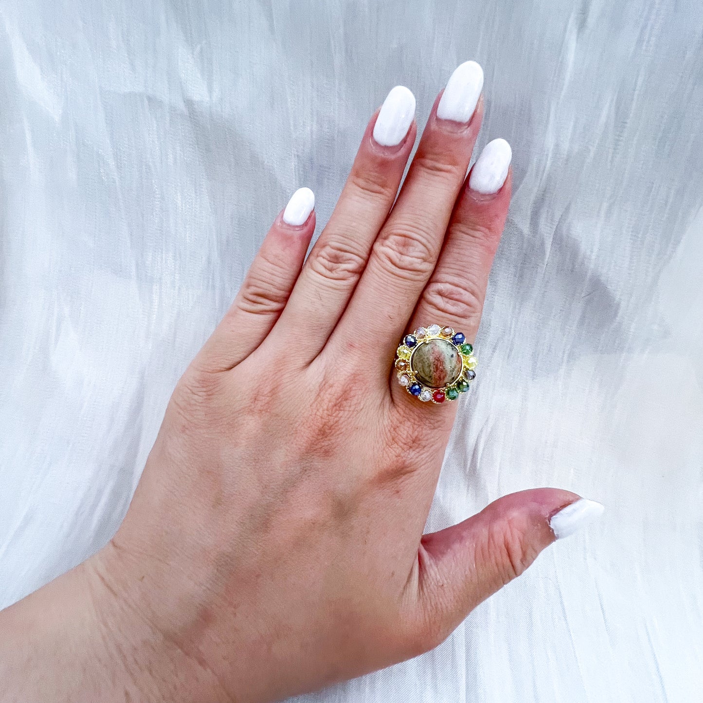 Anillo Aurora Gem Aro （ajustable 3 colores）