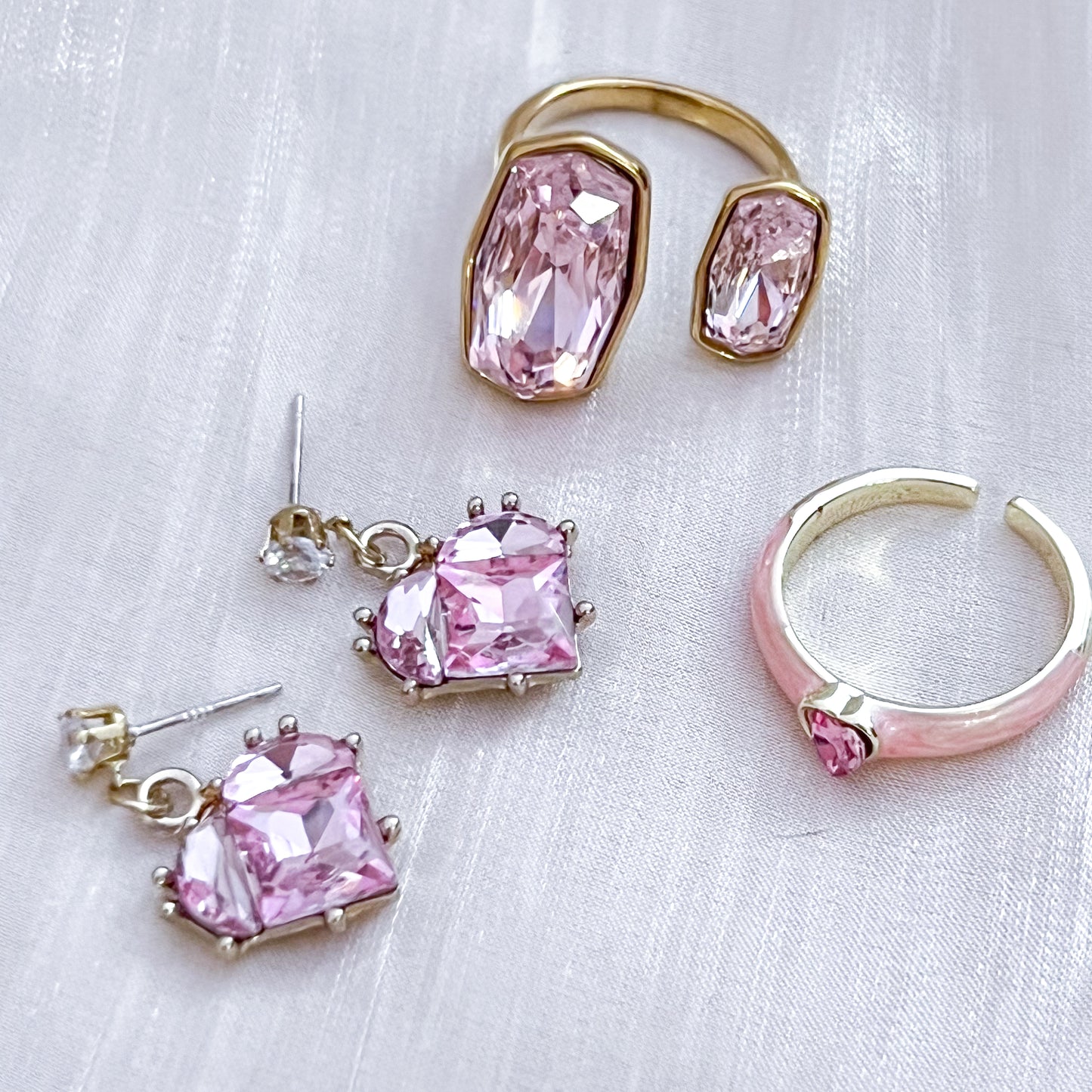 Look Rosé Corazones（Anillo&Pendiente）
