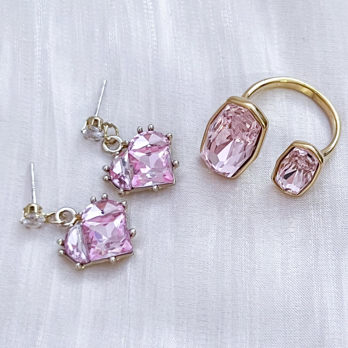 Look Rosé Corazones（Anillo&Pendiente）