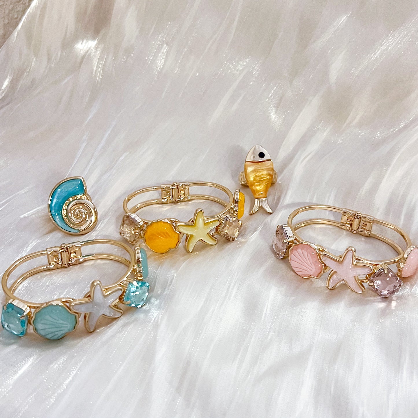 Look Carolina （marina 3 colores）Brazalete& Anillo