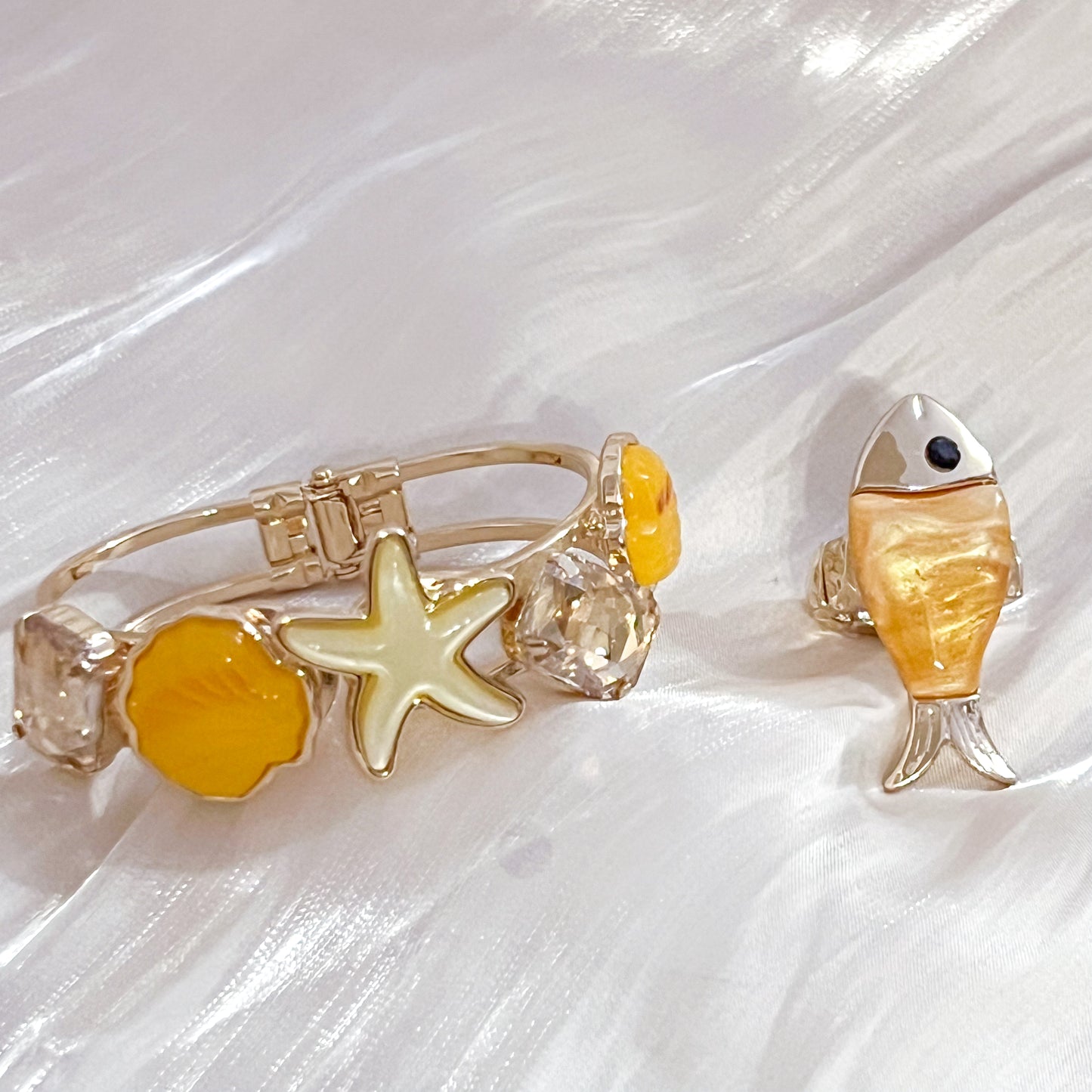 Look Carolina （marina 3 colores）Brazalete& Anillo