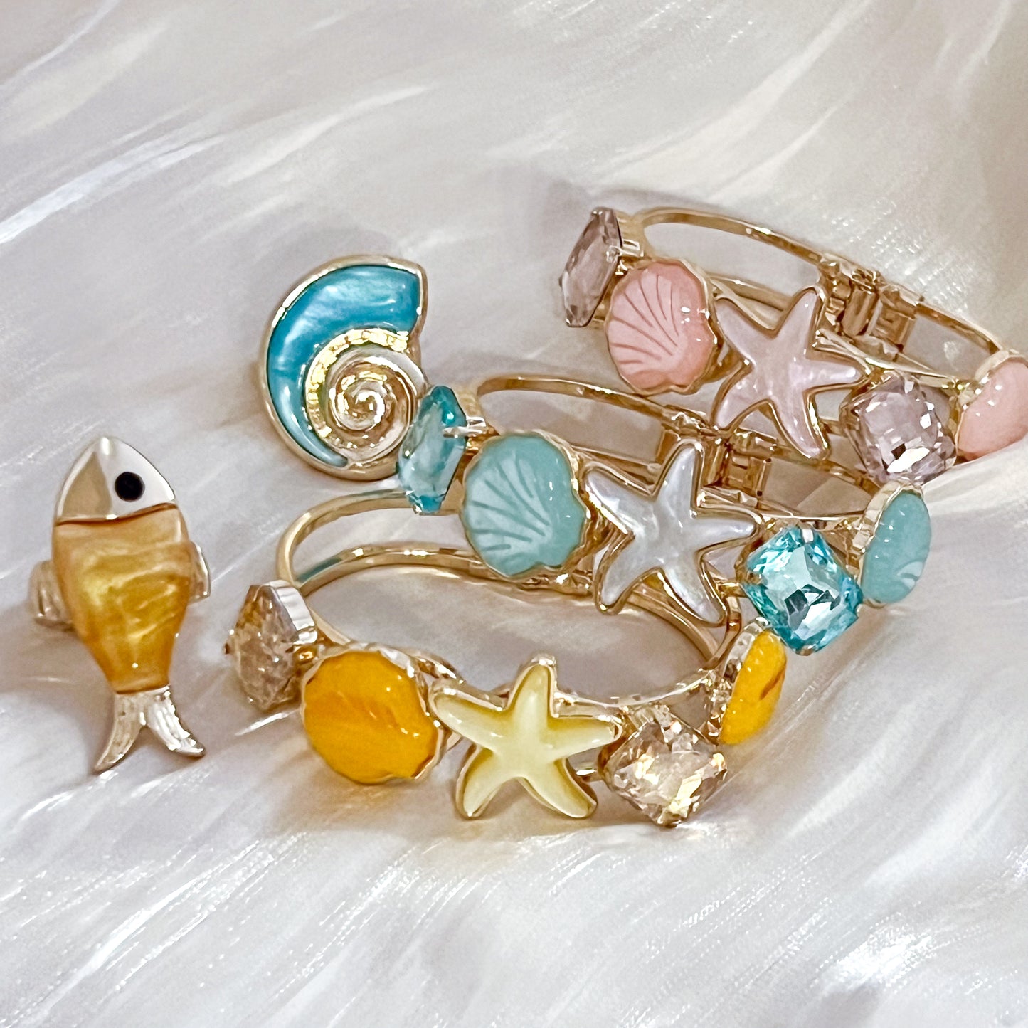 Look Carolina （marina 3 colores）Brazalete& Anillo