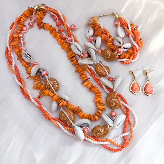 Look Costa Coral 3 cadenas （2colores）collar & pulsera