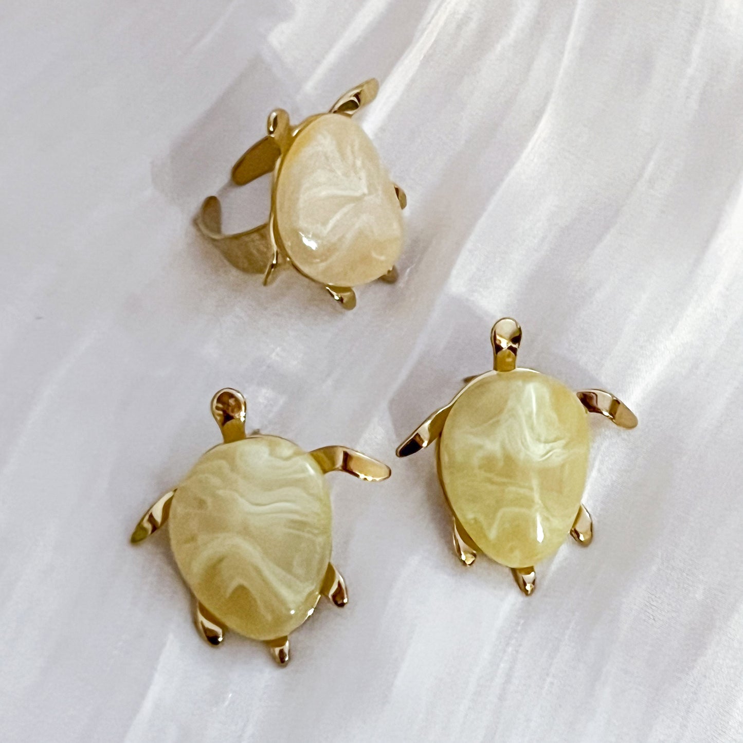 Look Tortugas Maldivas (Pendiente & anillo）
