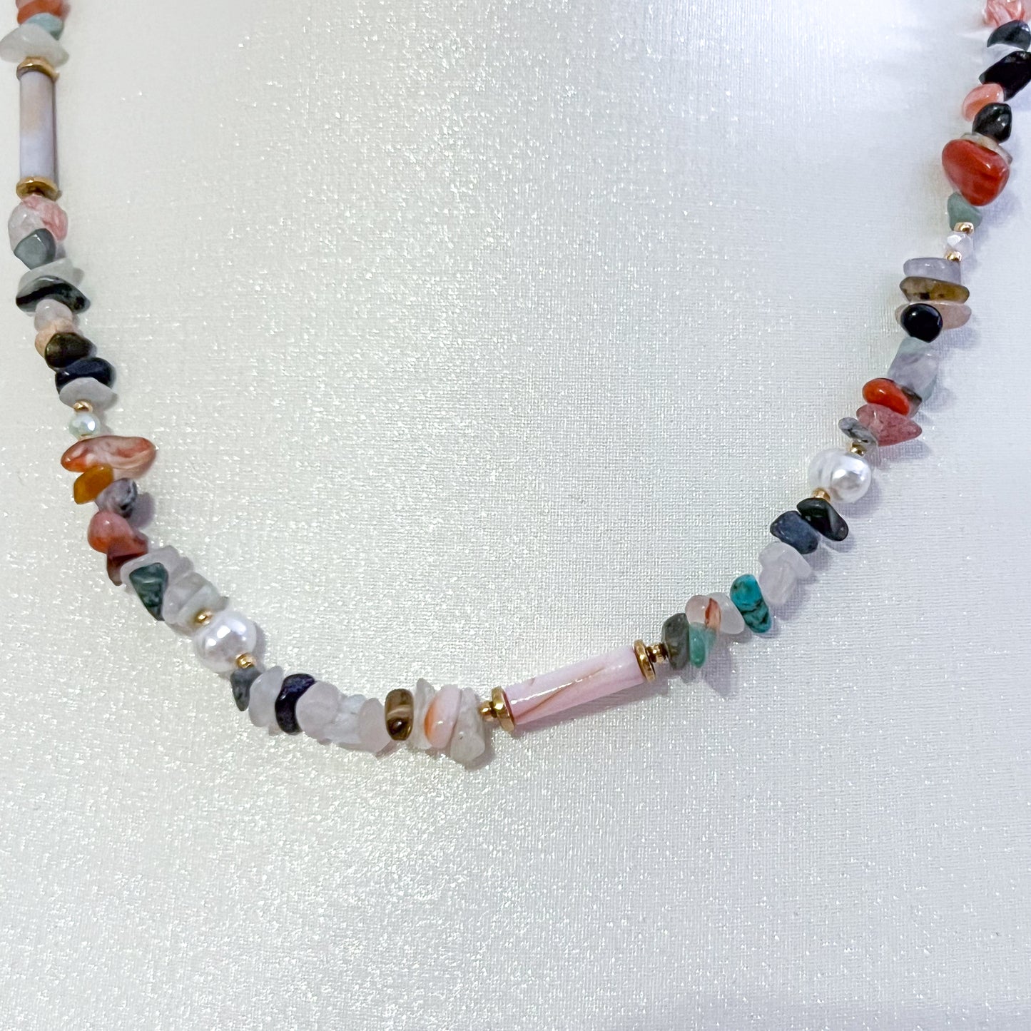 Collar Mosaico Piedra (Multi）