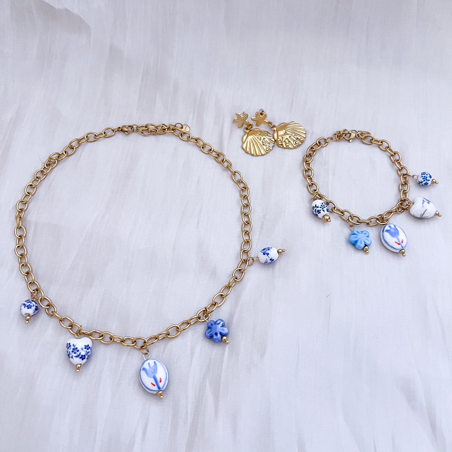 Look Florecer Tulipán (5 colores）collar & pulsera