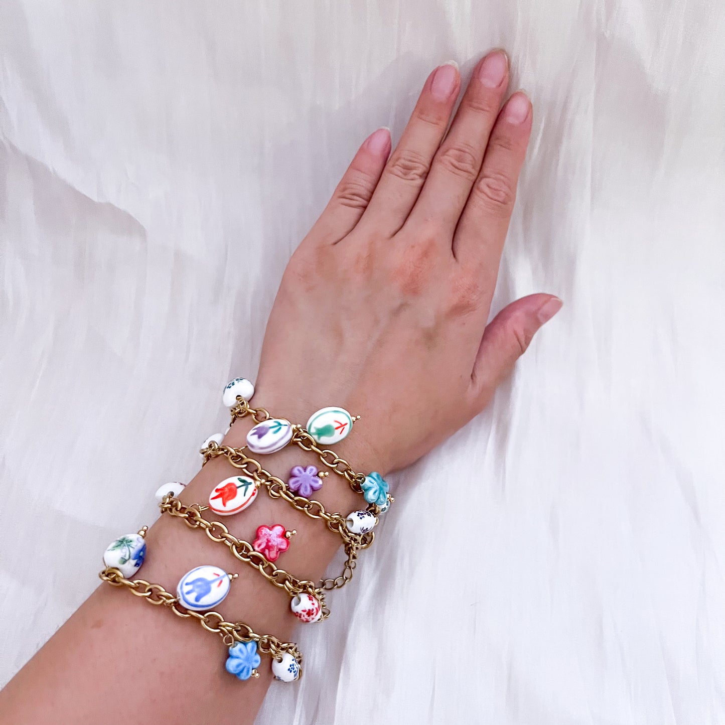 Look Florecer Tulipán (5 colores）collar & pulsera