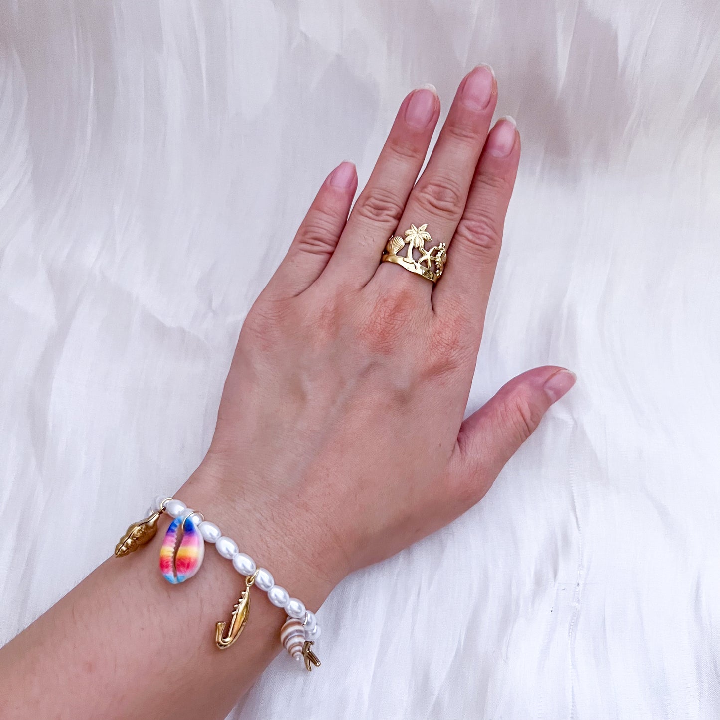 Anillo Palma Dorada（ajustable）