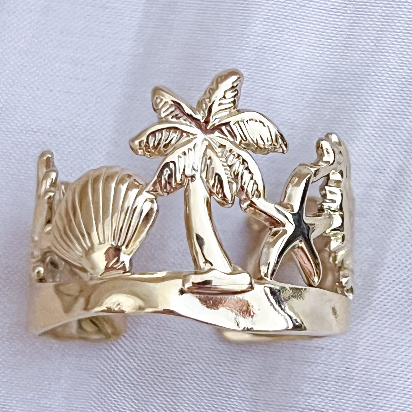 Anillo Palma Dorada（ajustable）