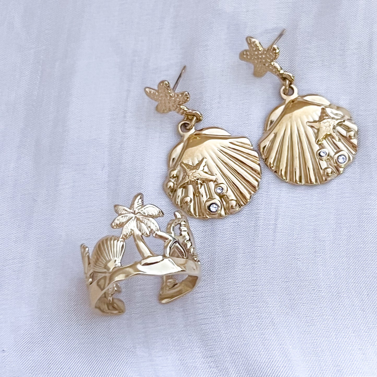 Anillo Palma Dorada（ajustable）