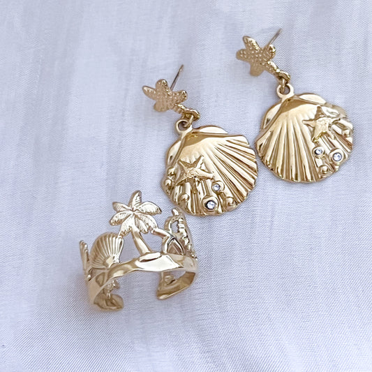 Anillo Palma Dorada（ajustable）
