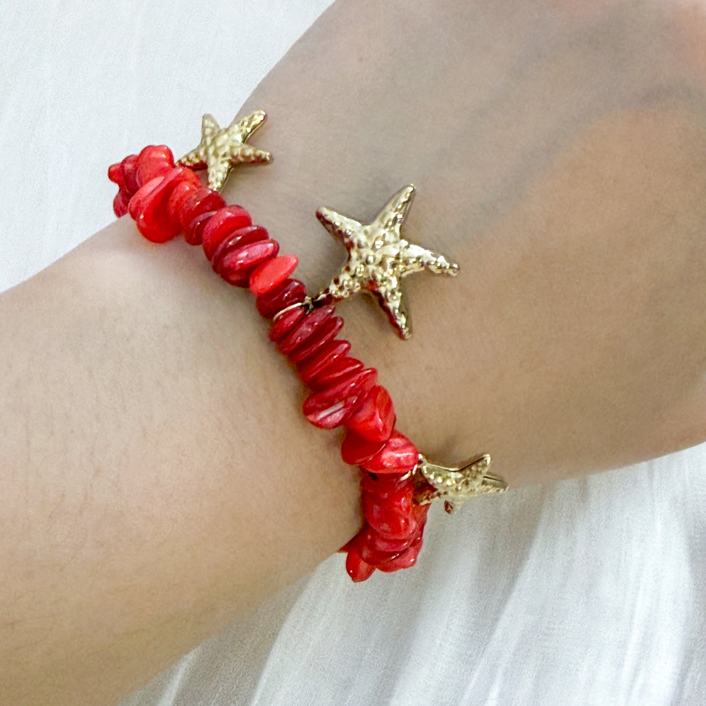Look Ibiza Coral（estrella marina roja collar & pulsera）