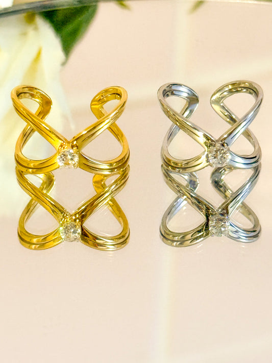 Anillo Ajustable Dúo Infinito