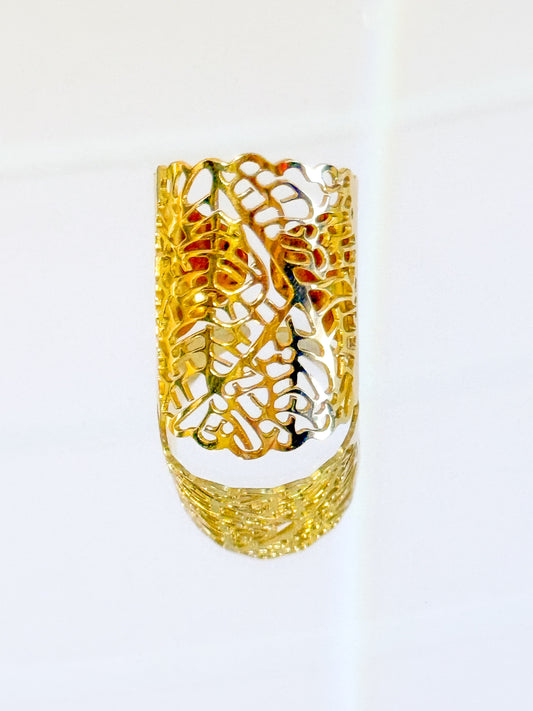 Anillo Ajustable Símbolos Dorados