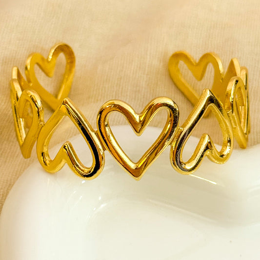 Brazalete Corazones Dorados