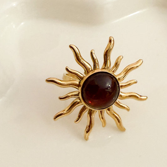 Anillo Sol de Ocaso – Acero Inoxidable (Ajustable)