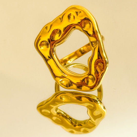 Anillo Forma Libre（Diseño abstracto） – Acero Inoxidable (Ajustable)