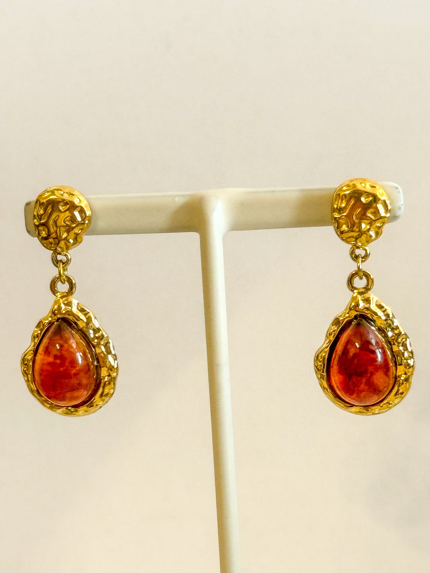 Pendientes Gota de Sol（Lágrima dorada） – Acero Inoxidable