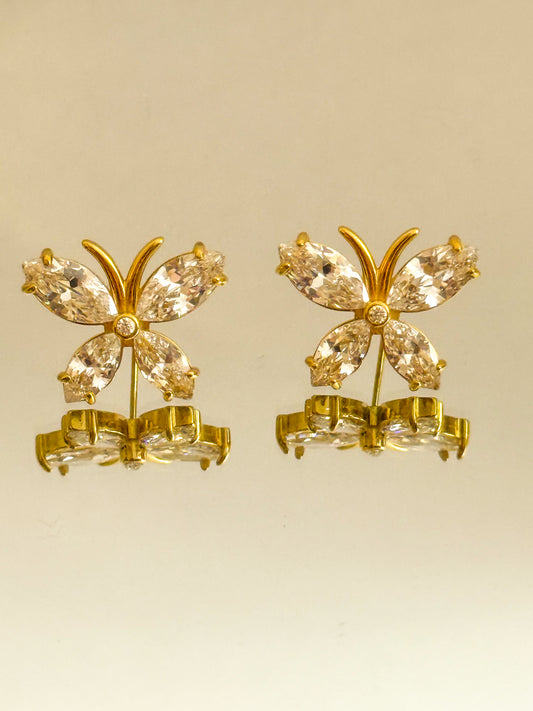 Pendientes Ala Clara（Mariposa dorada） – Acero Inoxidable
