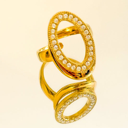 Anillo Doble Halo（Círculo entrelazado）– Acero Inoxidable (Ajustable)