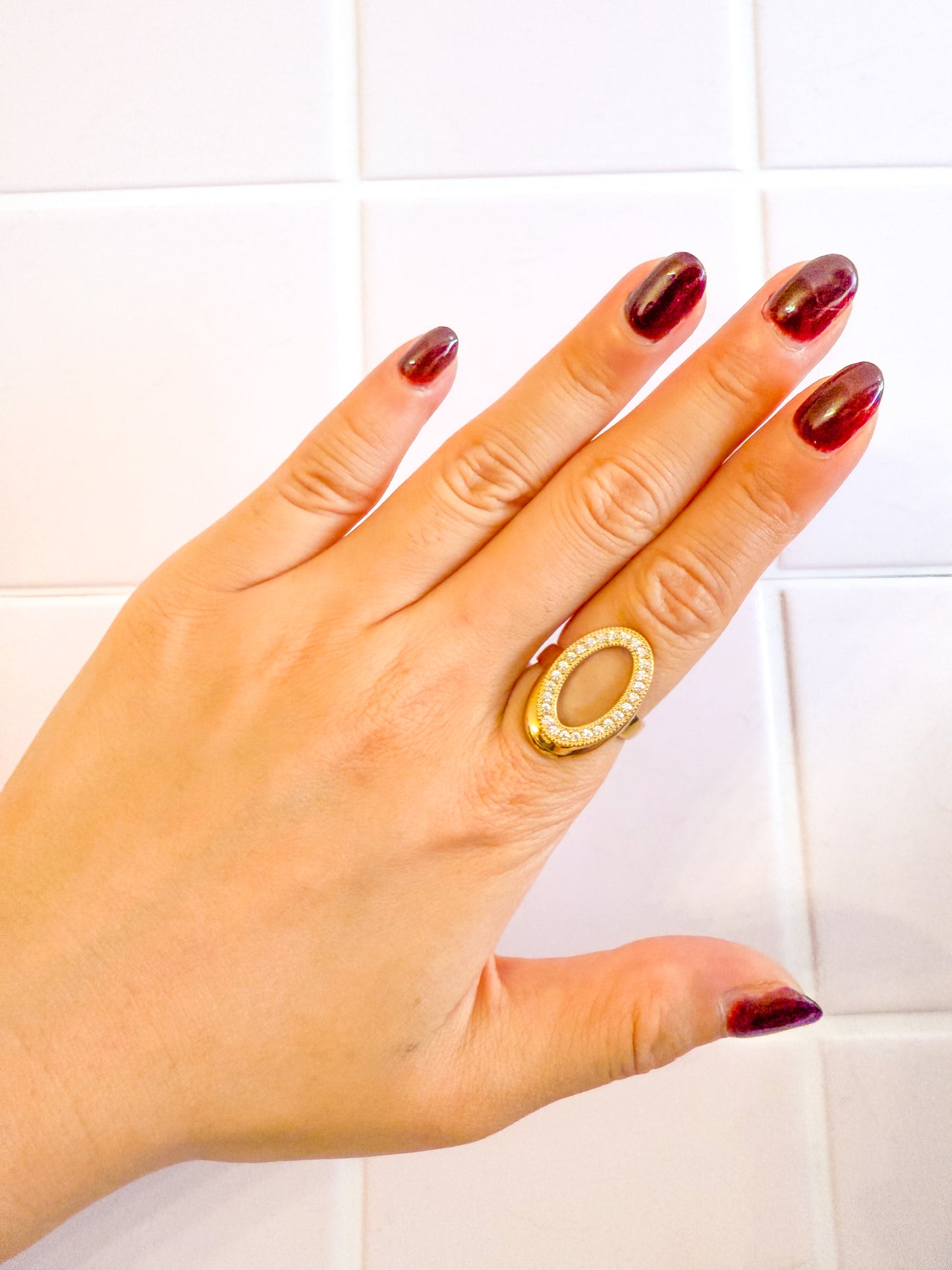 Anillo Doble Halo（Círculo entrelazado）– Acero Inoxidable (Ajustable)