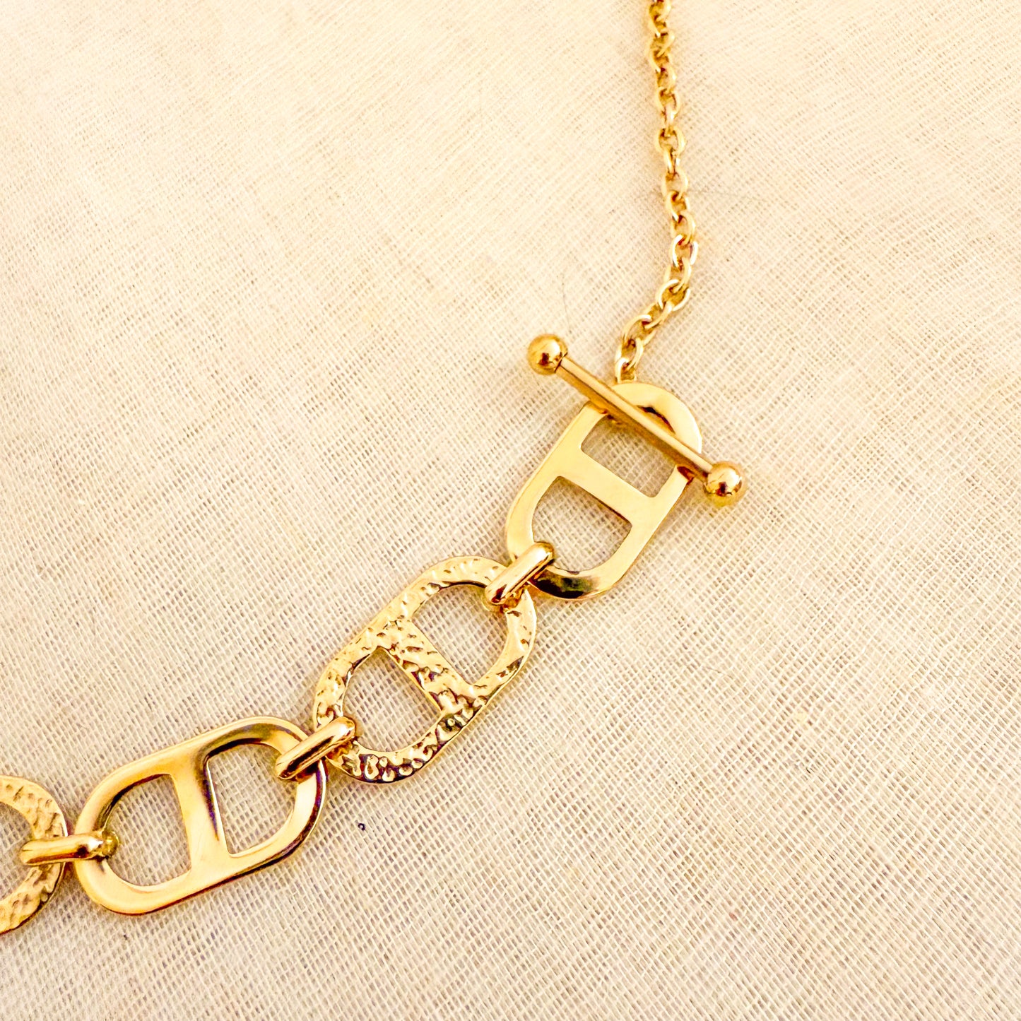 Collar Enlace Urbano（Eslabones texturados）– Acero Inoxidable