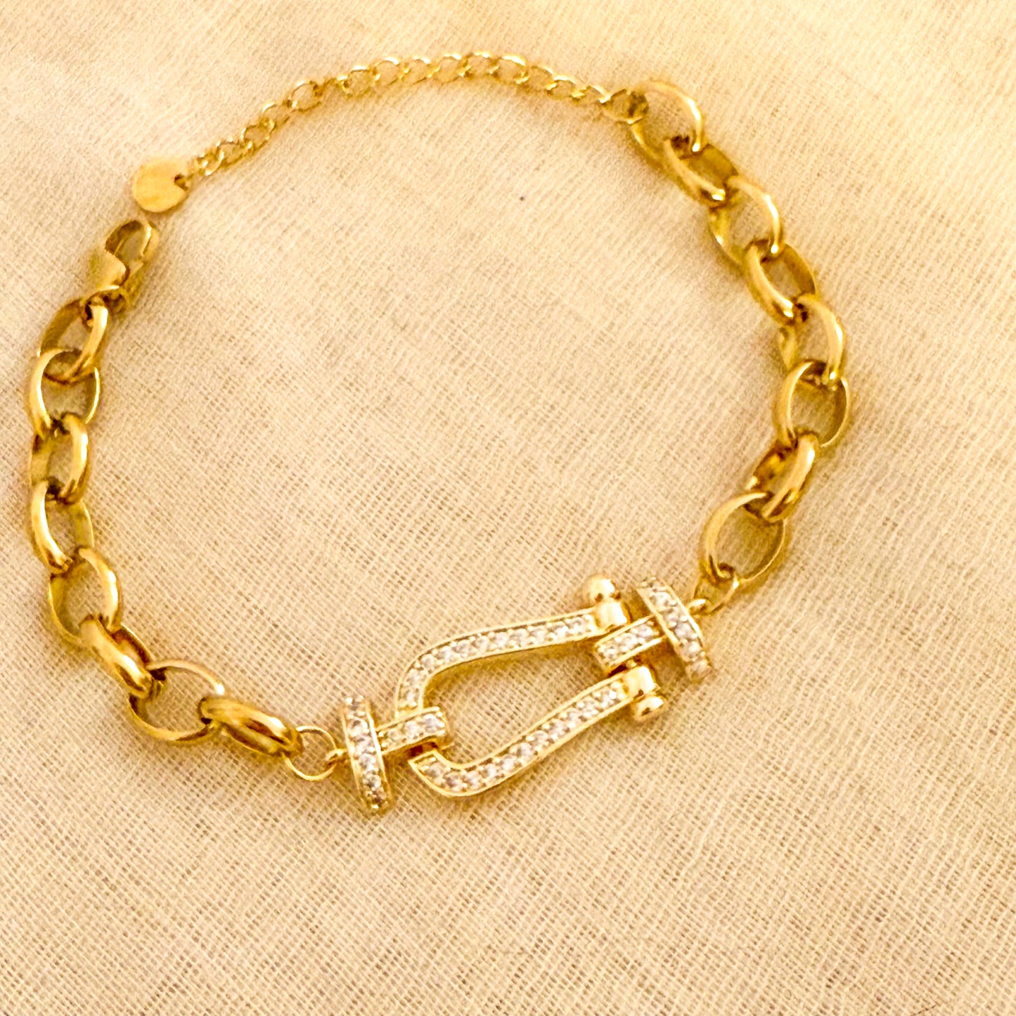 Pulsera Hebilla Real（Ecuestre y Detalle brillante）– Acero Inoxidable