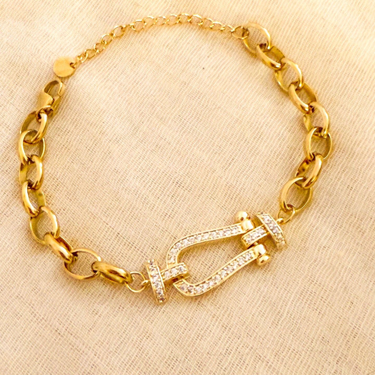 Pulsera Hebilla Real（Ecuestre y Detalle brillante）– Acero Inoxidable