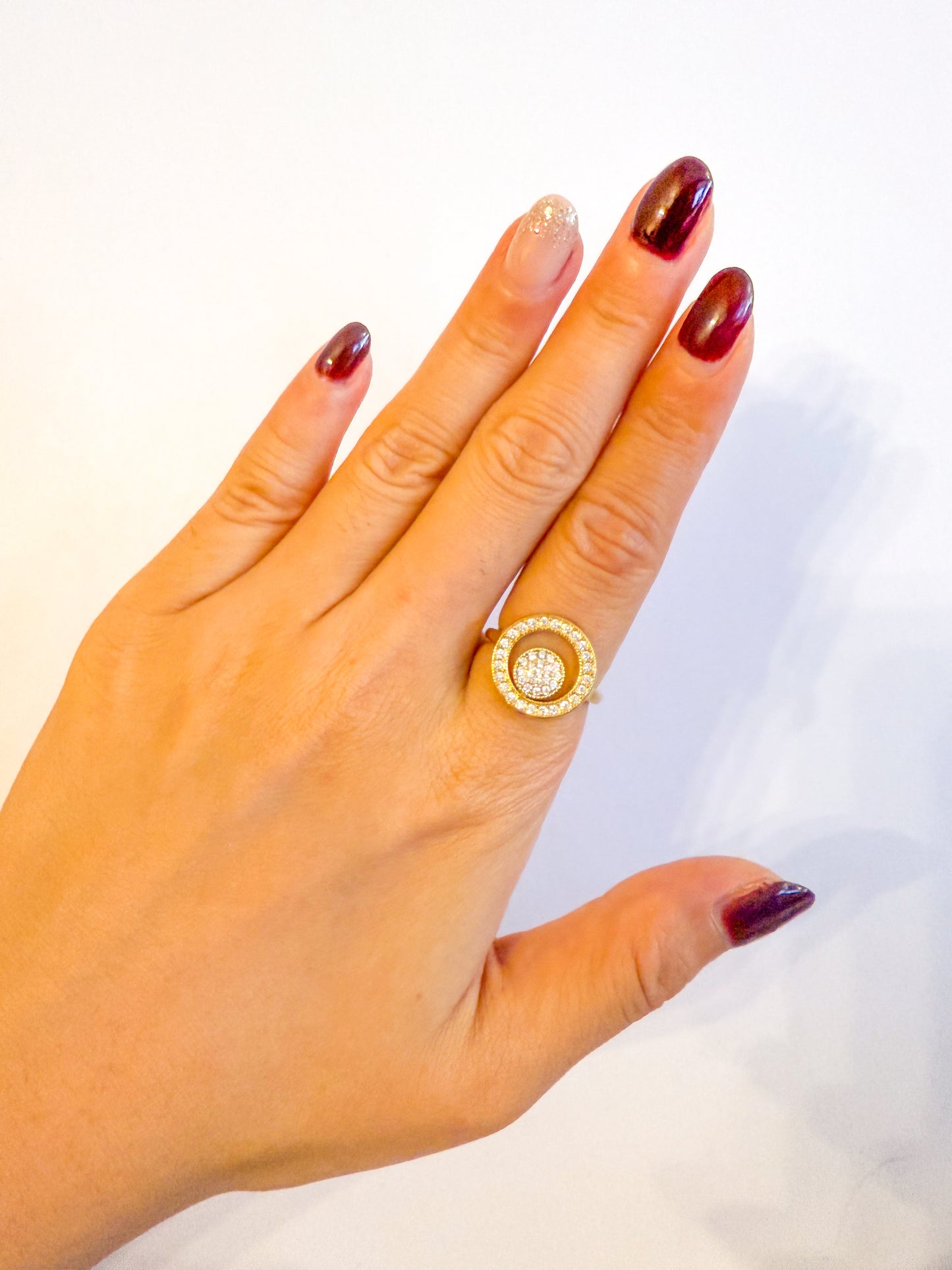 Anillo Brillo Infinito（Círculo doble） – Ajustable